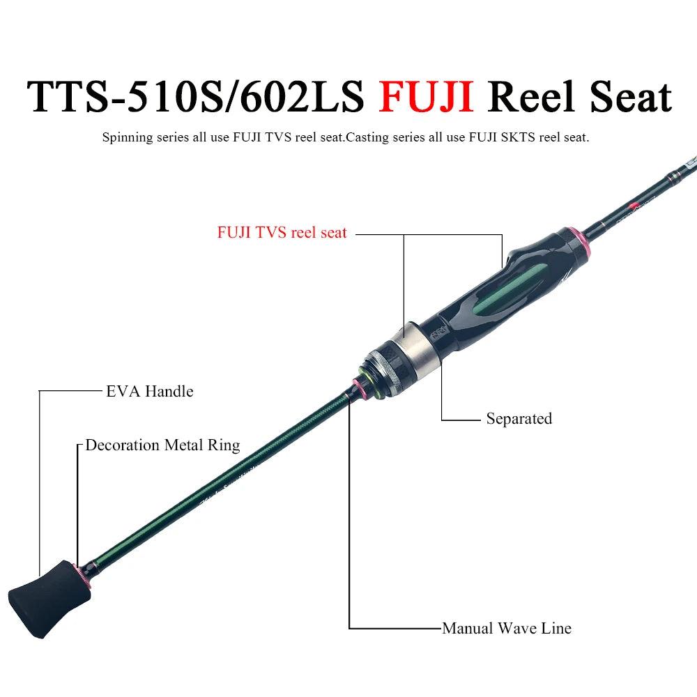 5' 10" Carbon fiber Spinning Fishing Rod