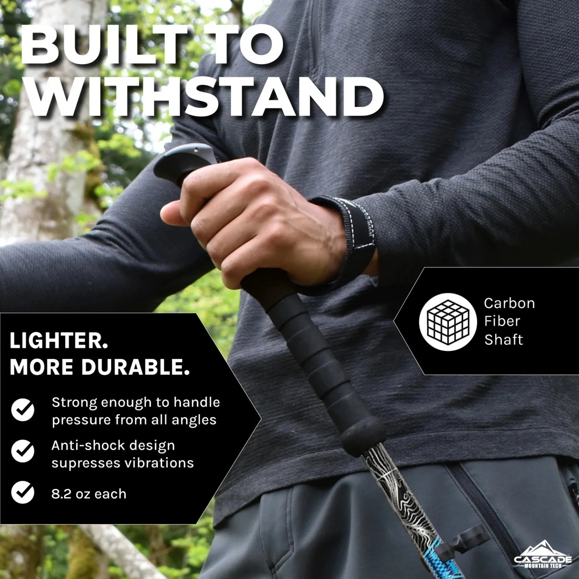 Carbon Fiber Quick Lock EVA Grip Trekking Poles