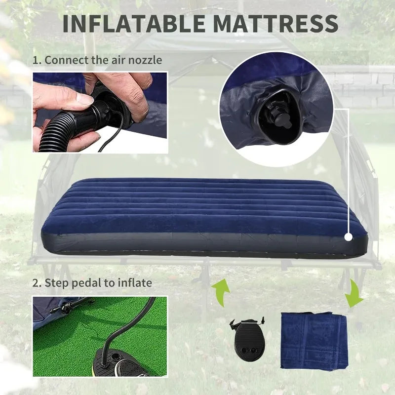 2 Person Foldable Camping Cot with Tent