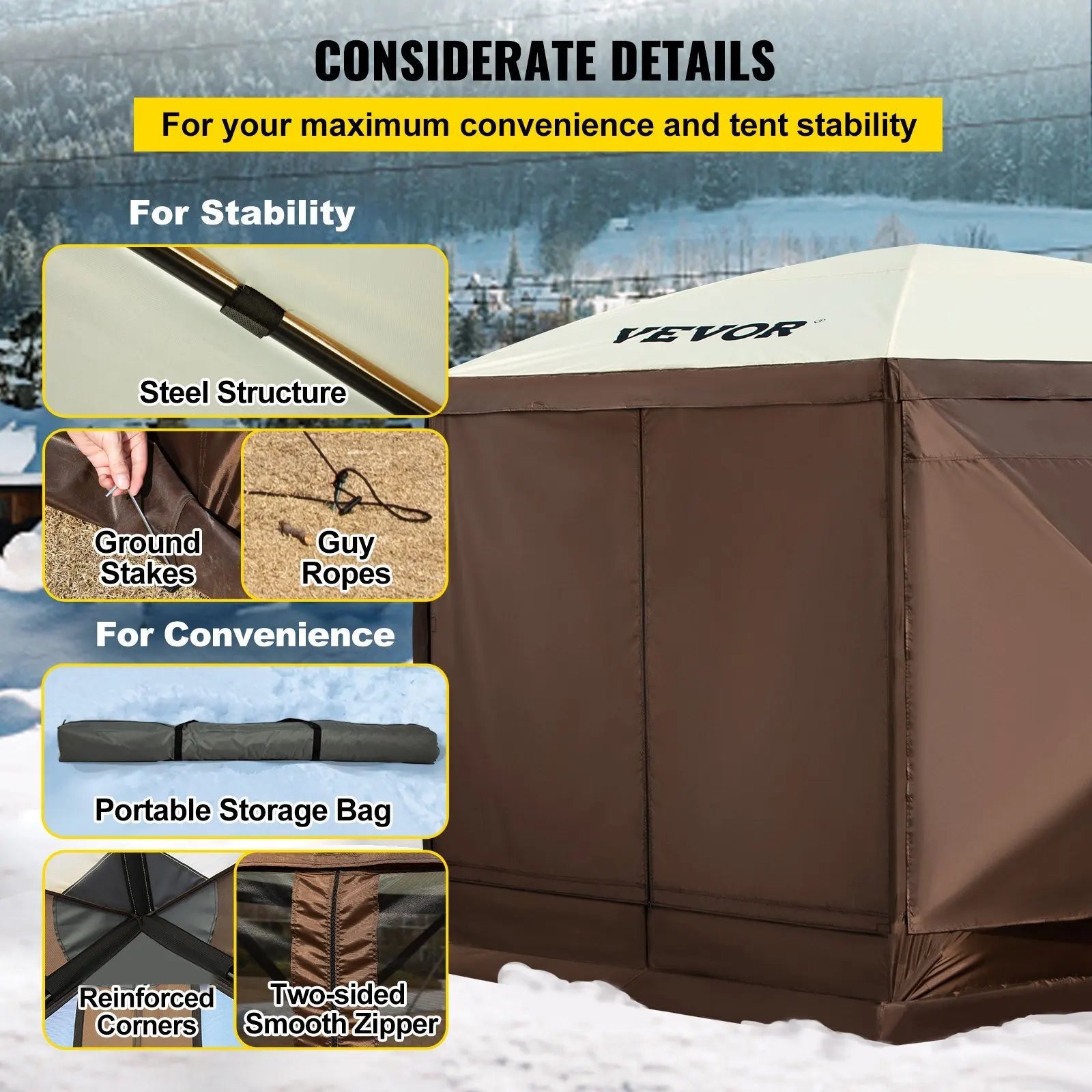 Waterproof Sun Screen Shelter w/Portable Storage Bag