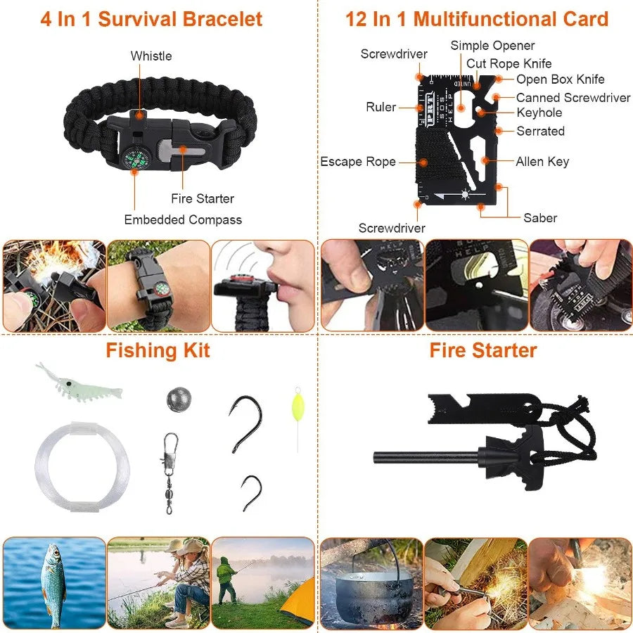 125Pcs Professional Emergency Survival Gear Pack