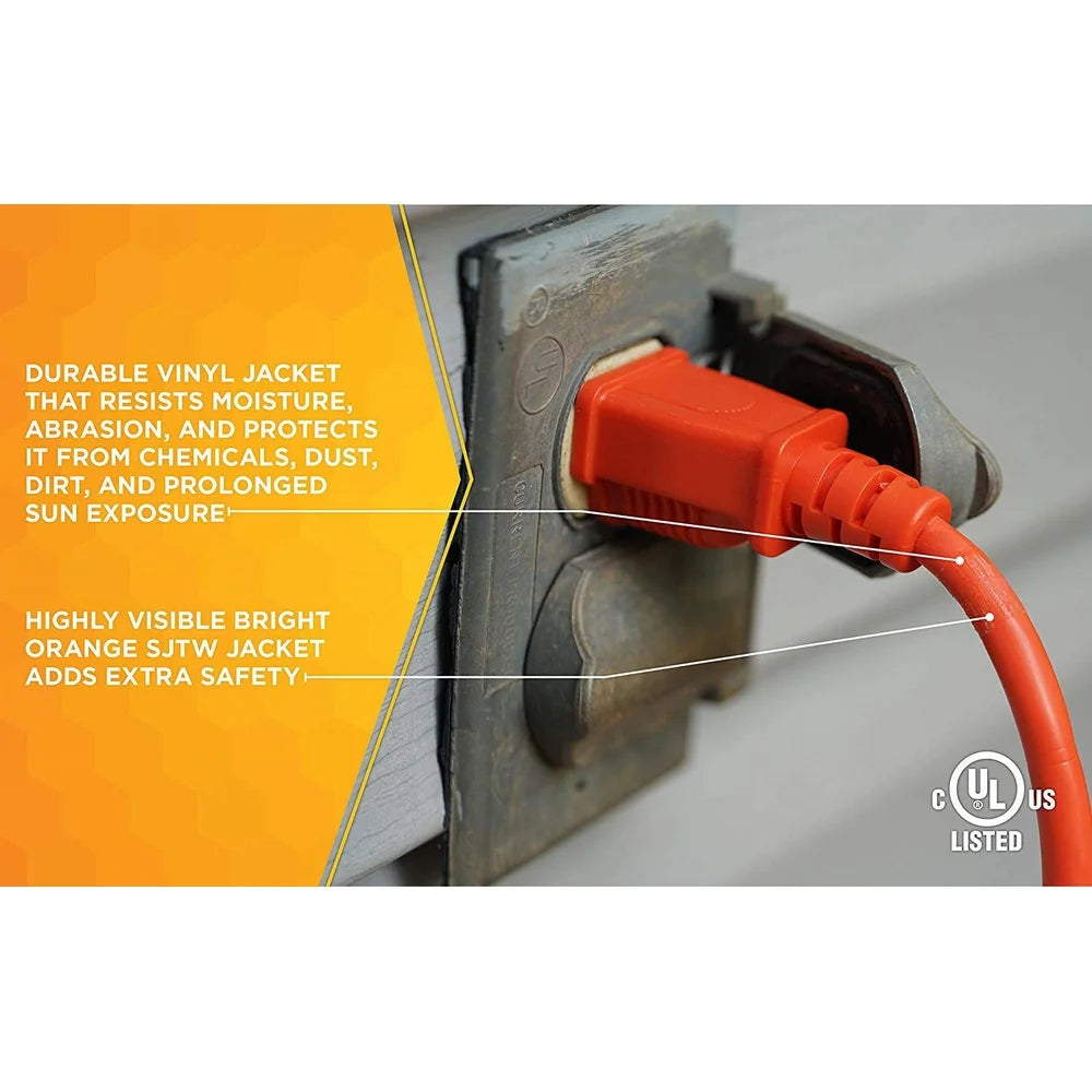 100FT Heavy Duty 16 Gauge Outdoor Extension Cord