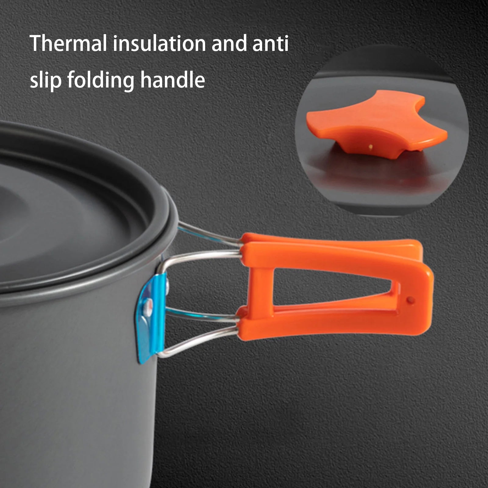 3pcs Camping Cookware Set Portable Non-Stick Aluminum Alloy