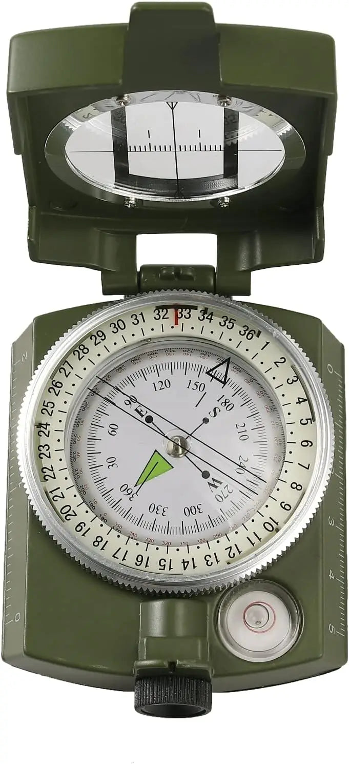 Military style Compass that's Waterproof with Bubble Level and Carrying Bag