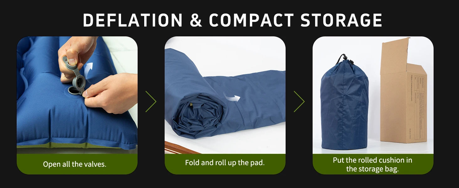 Double Sleeping Pad 4" Thick for 2 Person with Pillow