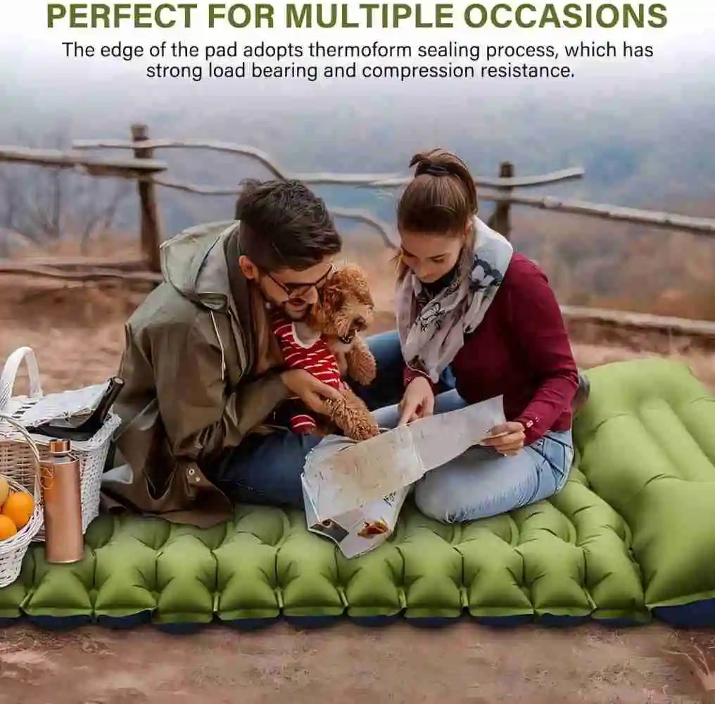 Outdoor camping super thick 4-inch inflatable sleeping mat