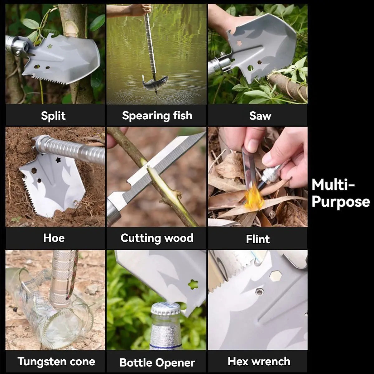 Multi Functional Detachable Foldable Shovel