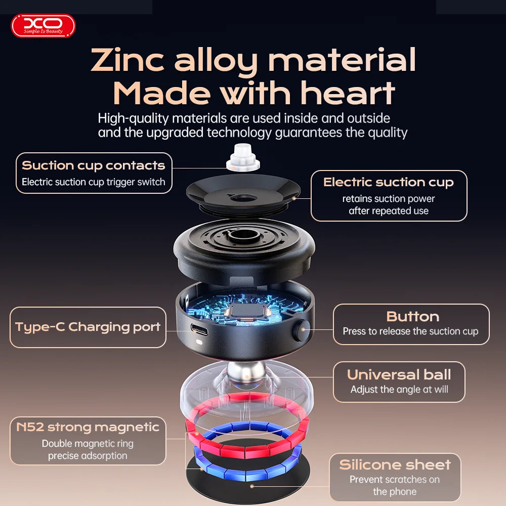 360° Rotatable Car Magnetic Wireless Charger Phone Holder