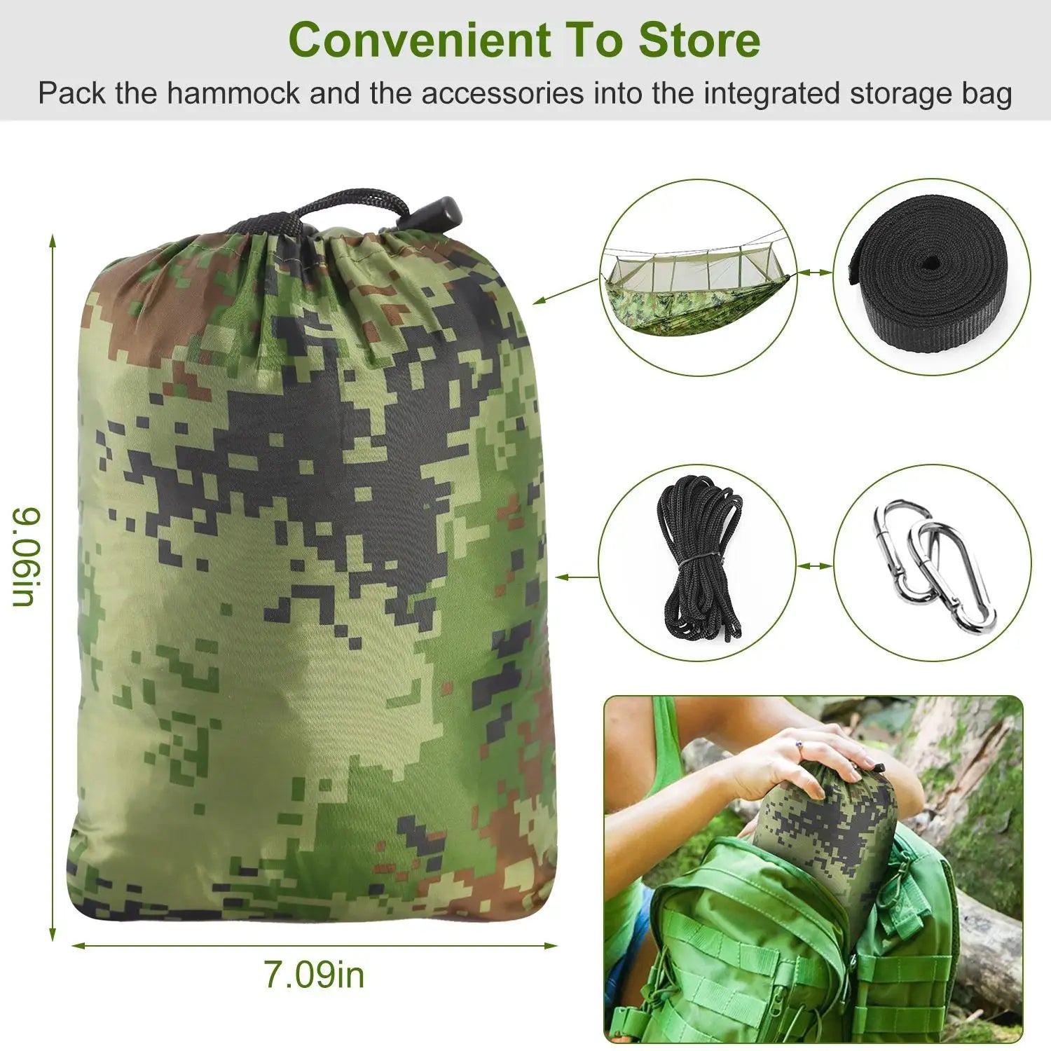 Portable Double Camping Hammock