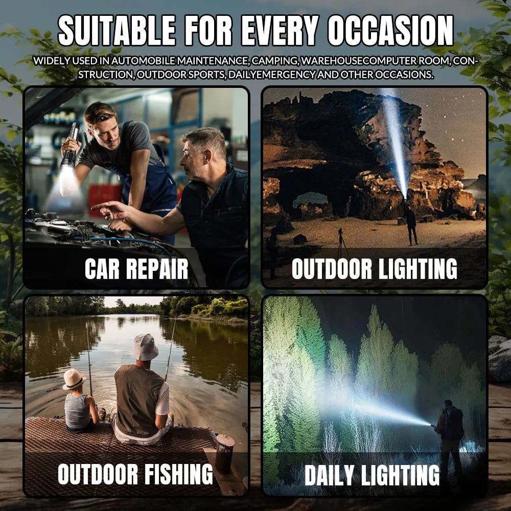 Zoomable Super Bright Flashlight 30W 7Mode