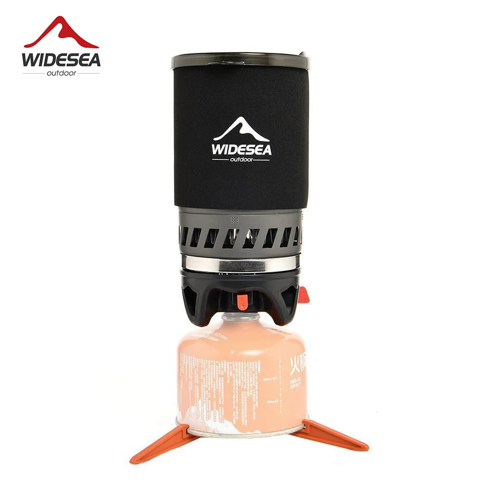 Camping Cooking System with Heat Exchanger.