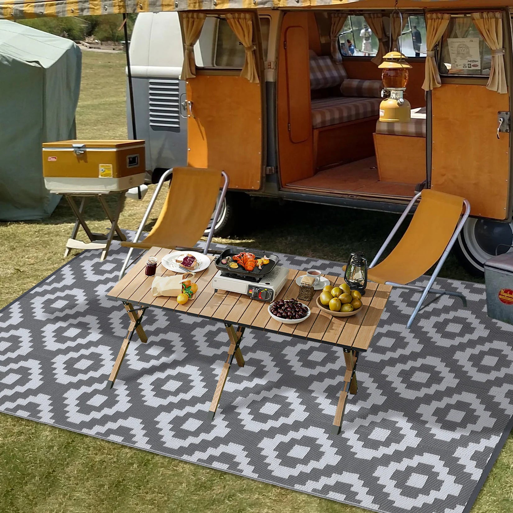 Outdoor Rug Plastic Straw Rug Modern Geometric