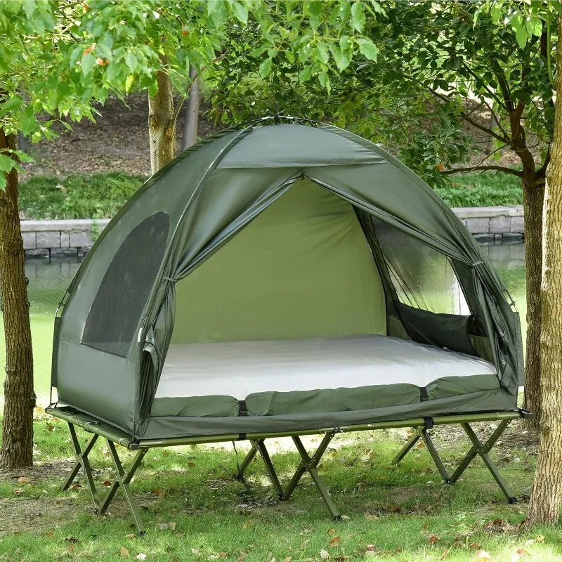 2 Person Foldable Camping Cot with Tent