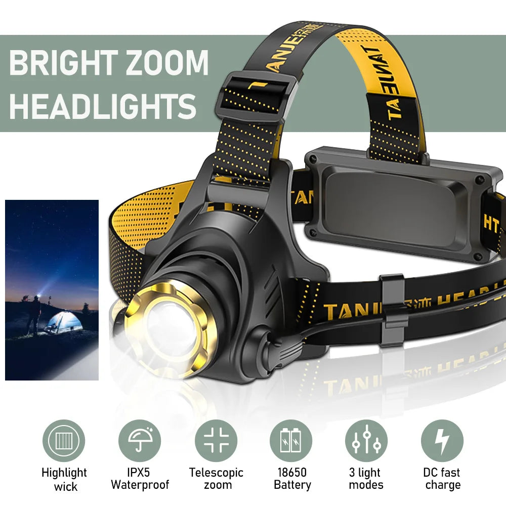 Led Headlamp USB Rechargeable Search Light