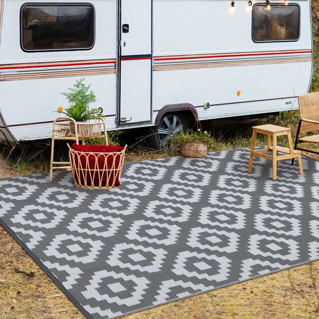 Outdoor Rug Plastic Straw Rug Modern Geometric