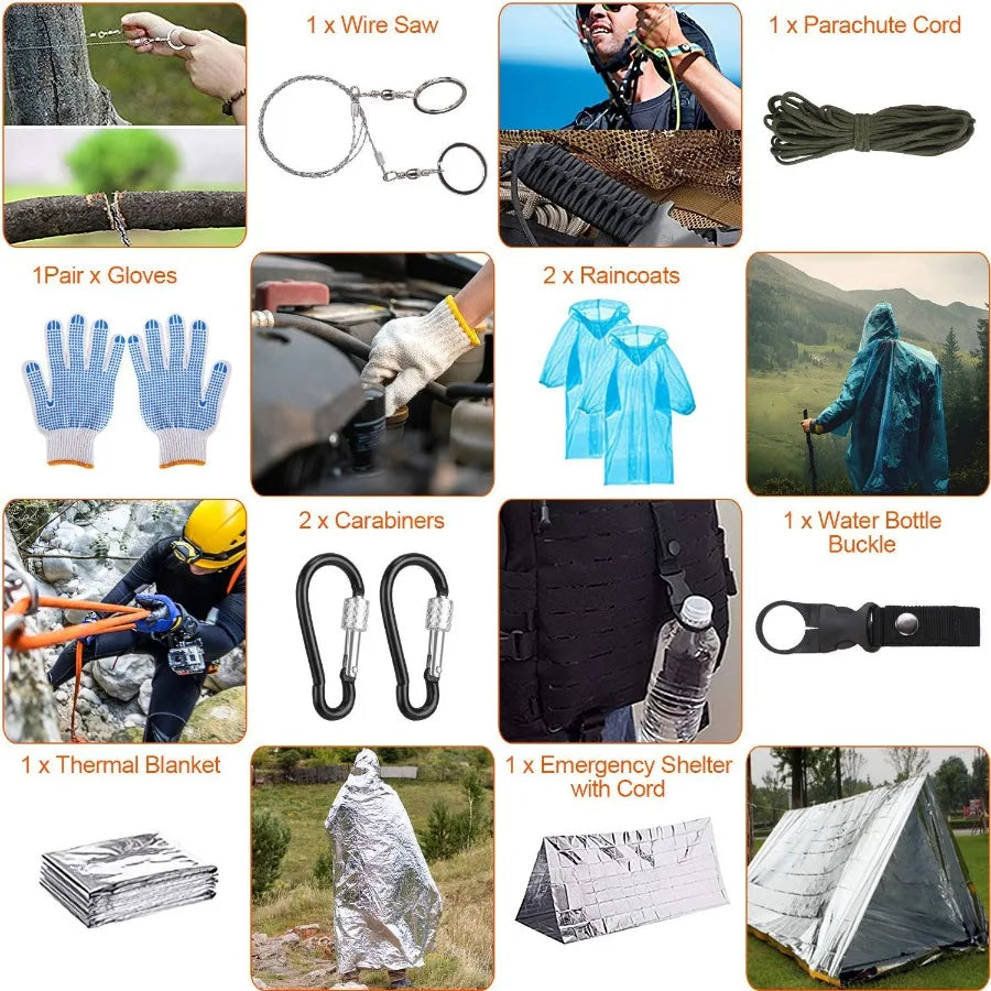 125Pcs Professional Emergency Survival Gear Pack