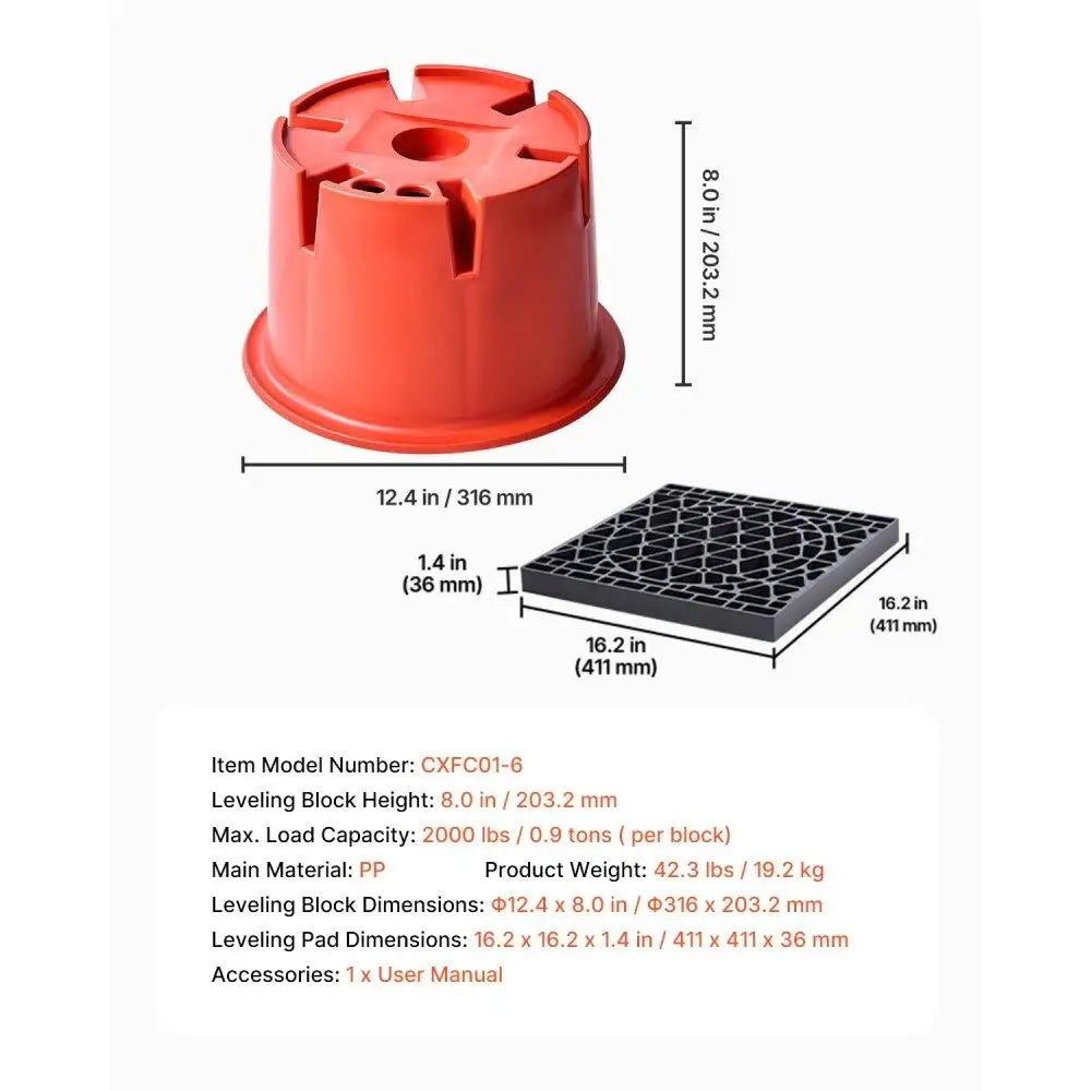 6 Trailer Jack Blocks