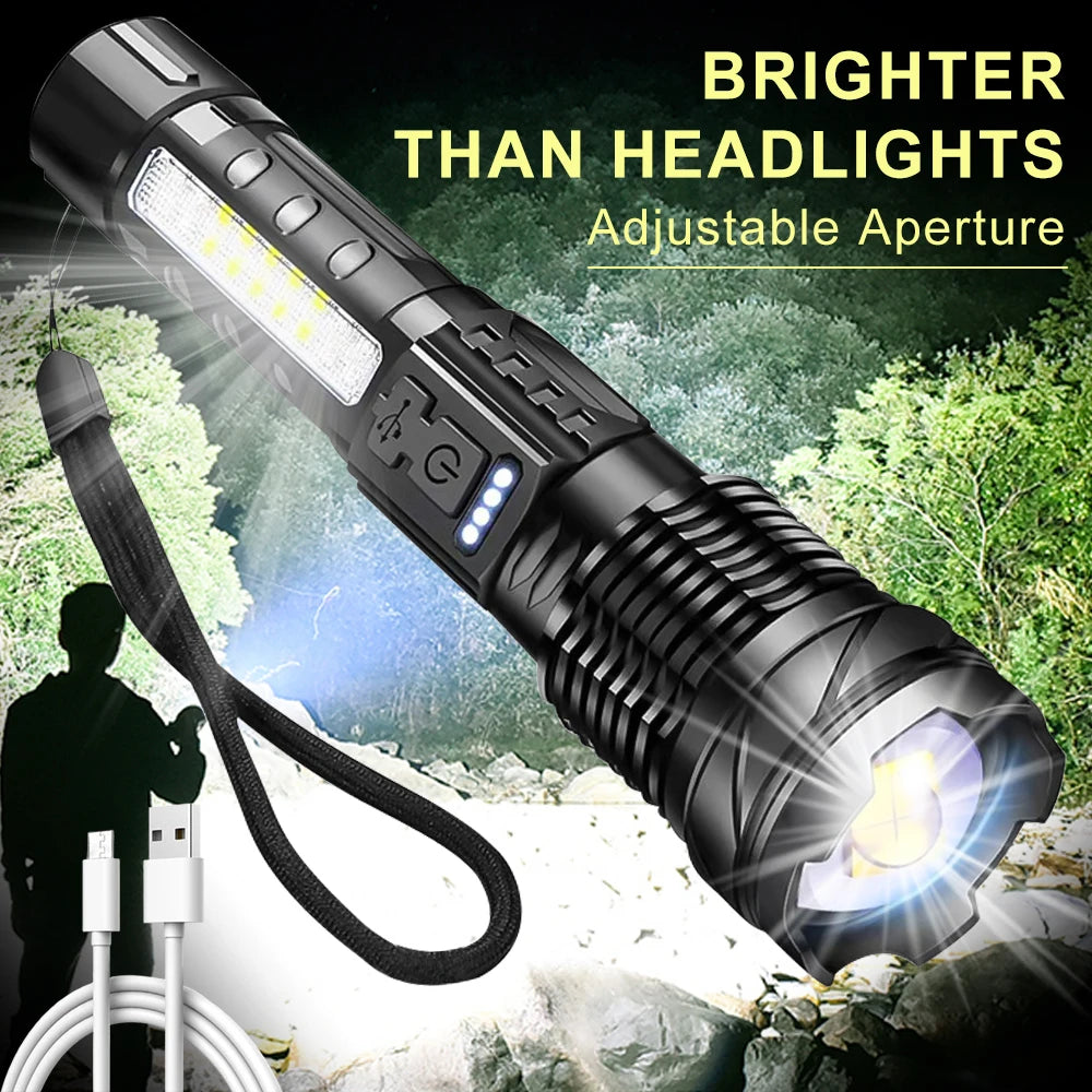 Zoomable Super Bright Flashlight 30W 7Mode