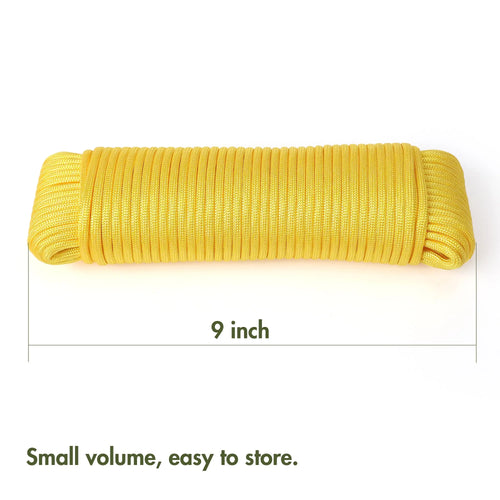 100 Feet 550lbs Paracord, Yellow