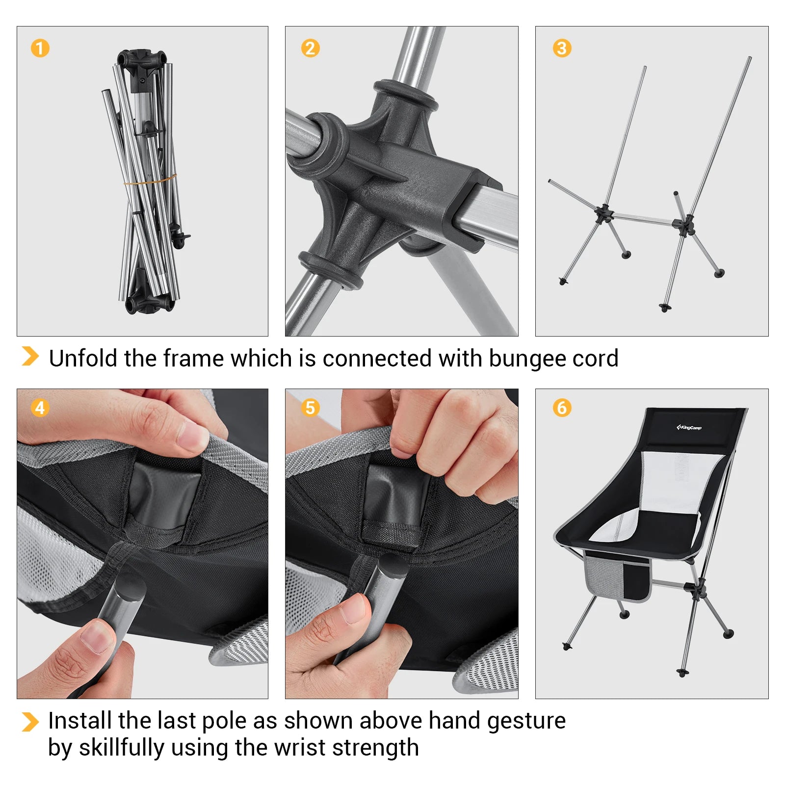Folding Camping Chair with storage bags.