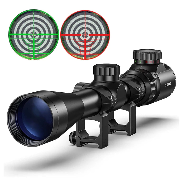3-9x40 rifle Scope with Red and Green Hunting Sights