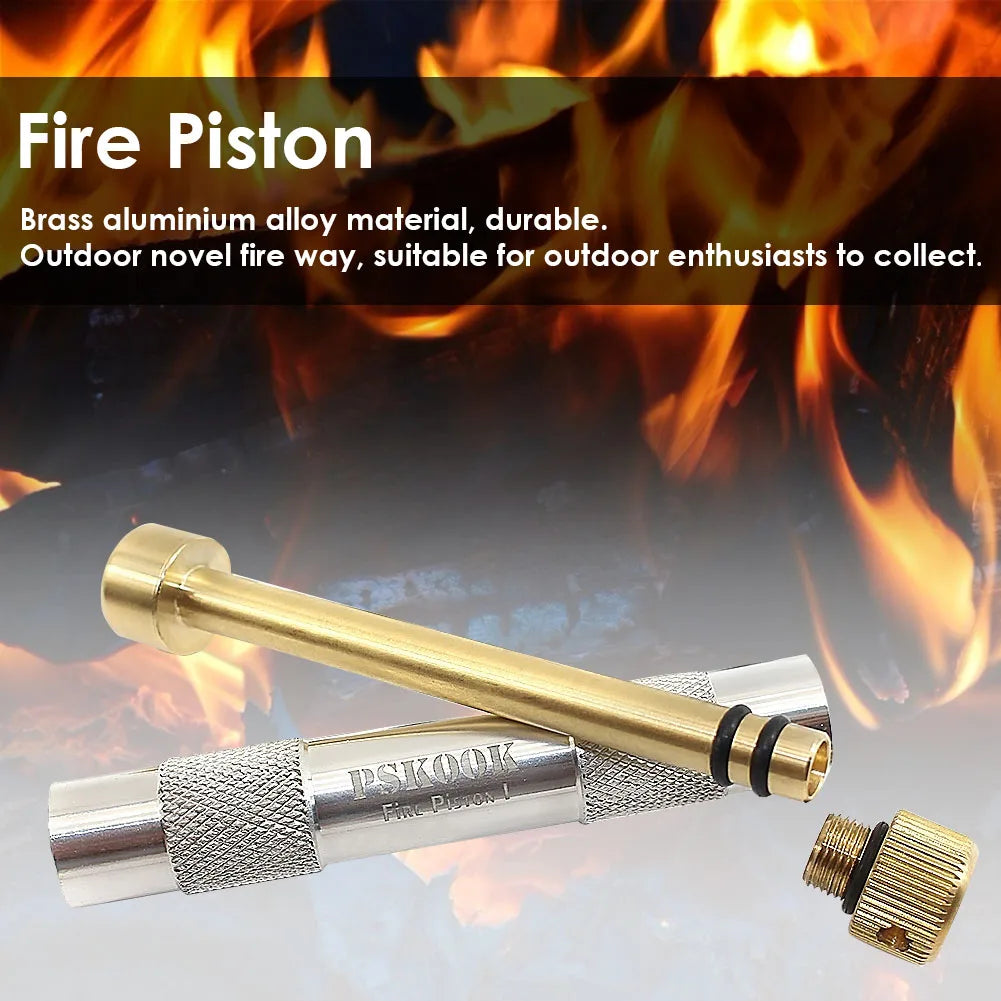 Portable Brass Piston Fire Starting Kit