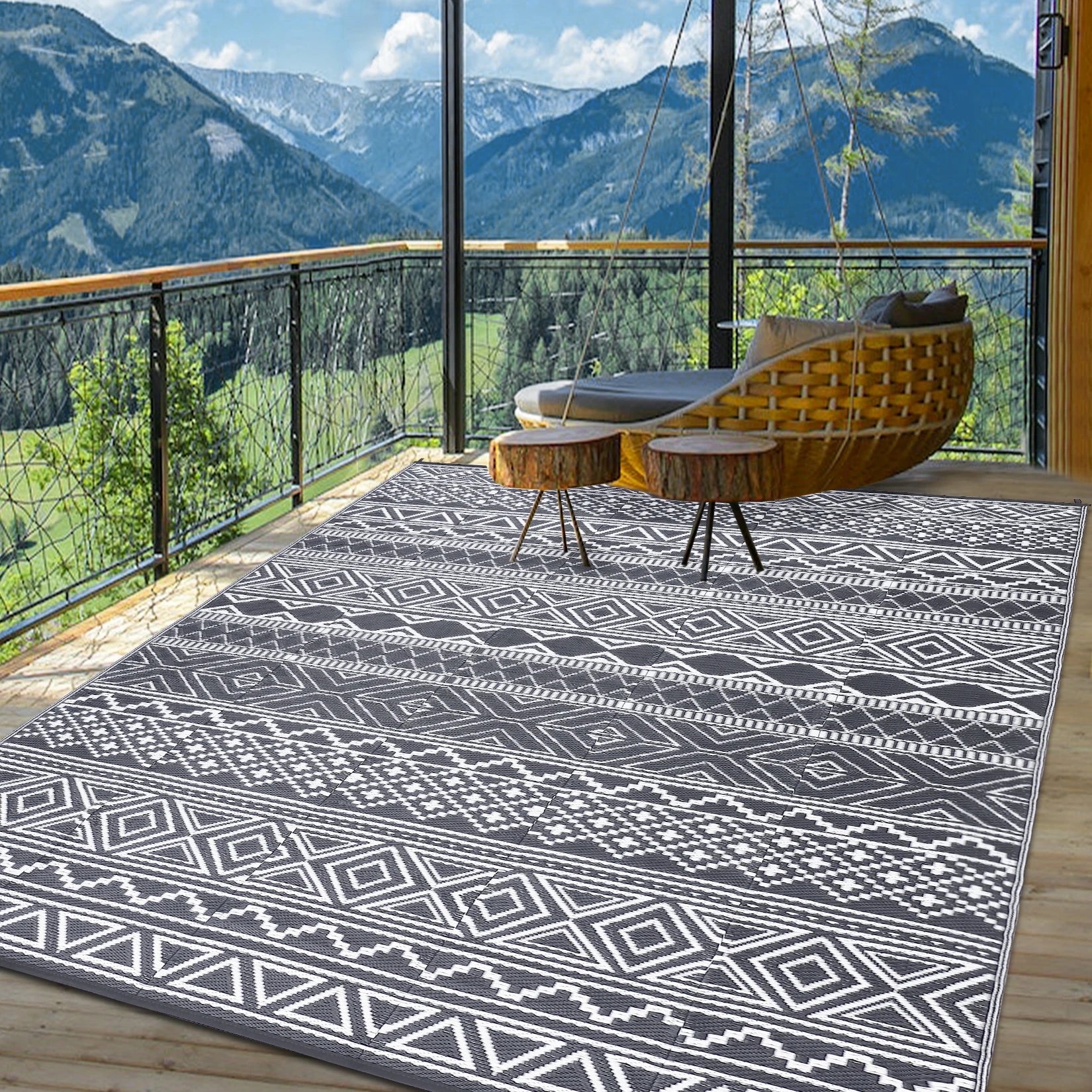 Rug 5x8 Waterproof Reversible RV Rug