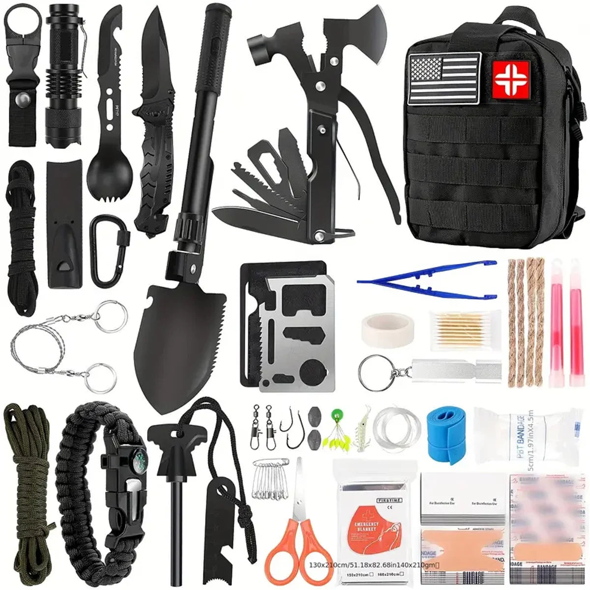 Camping Survival Tool Set and First Aid Kit
