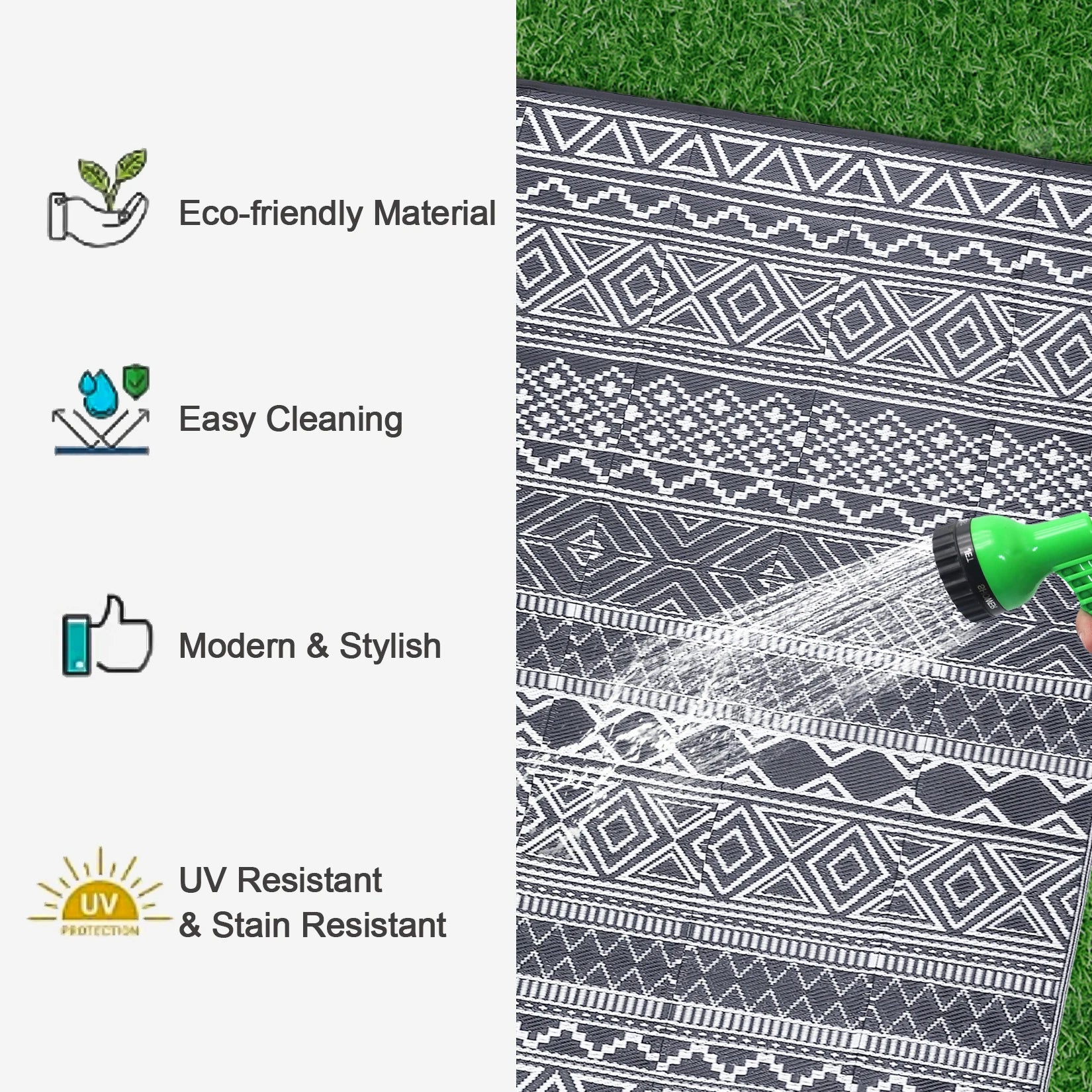 Rug 5x8 Waterproof Reversible RV Rug