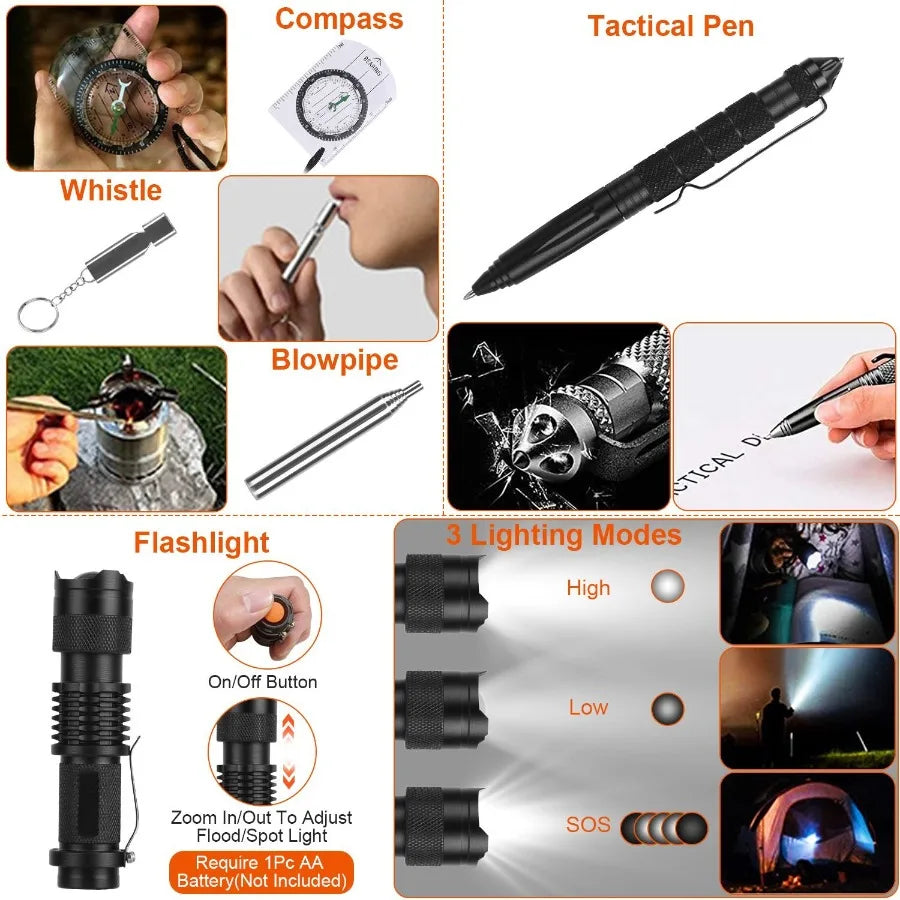 125Pcs Professional Emergency Survival Gear Pack