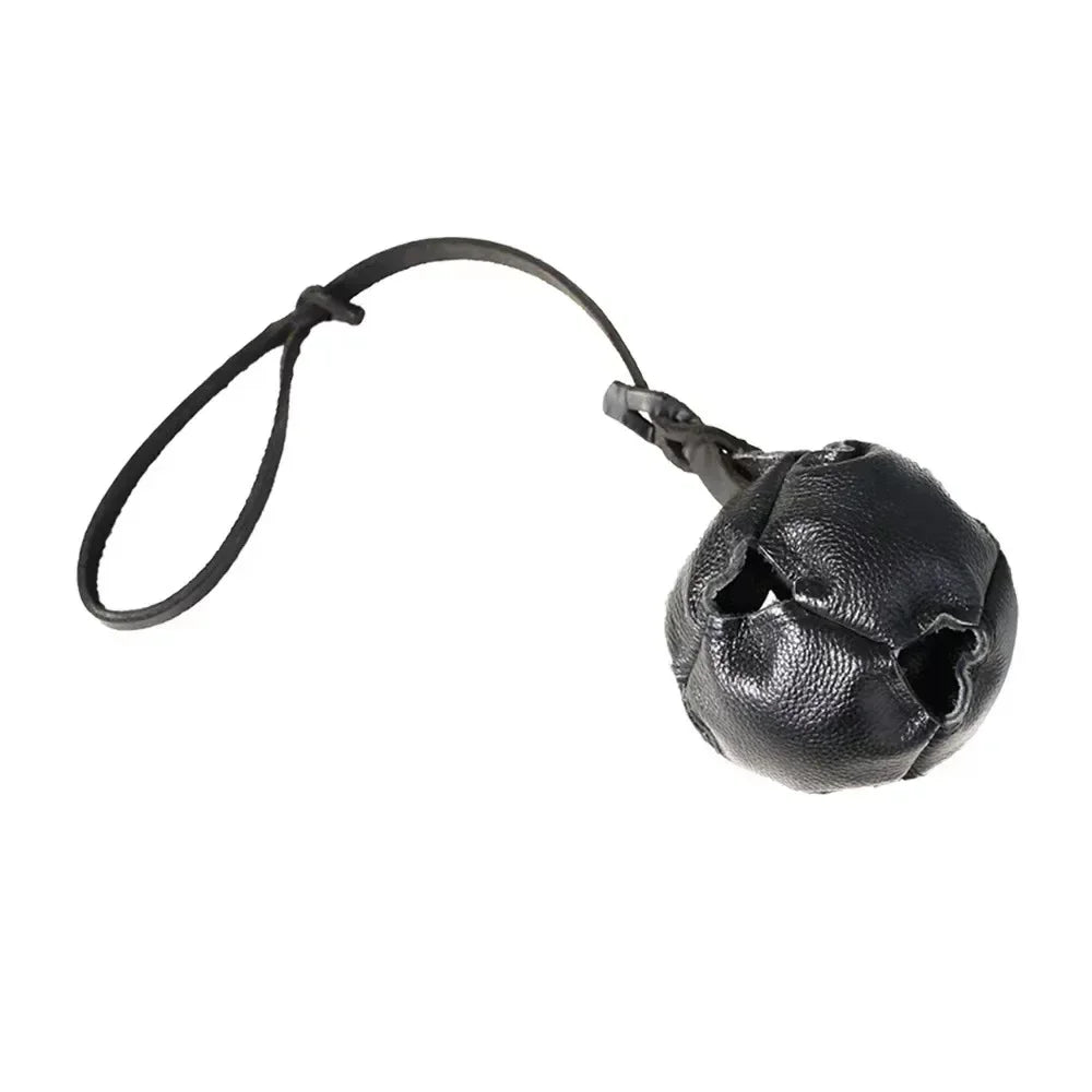 Leather Dog Ball Tug Toy, with Handle
