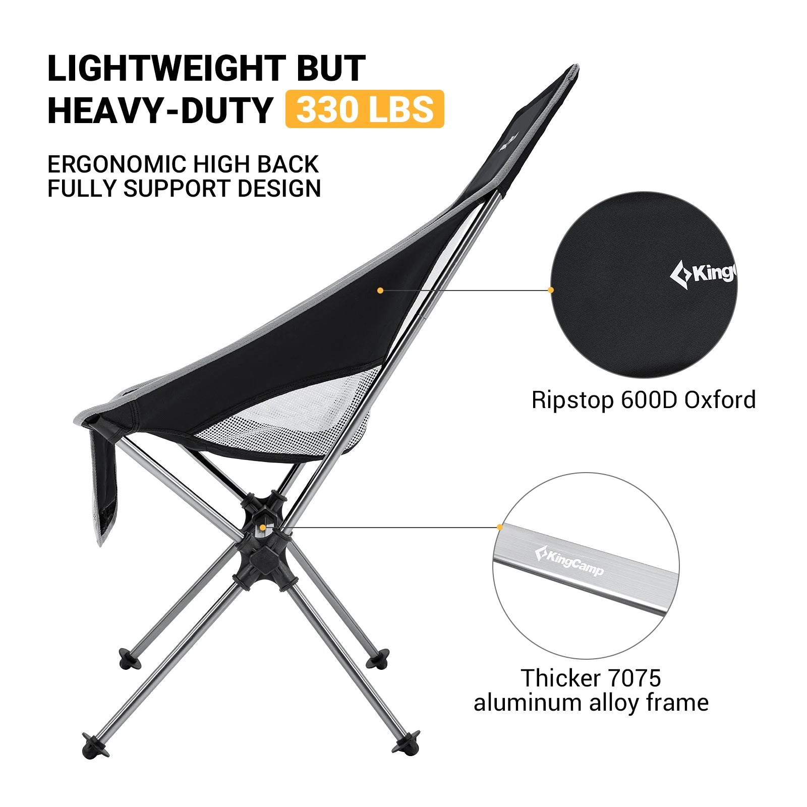 Folding Camping Chair with storage bags.