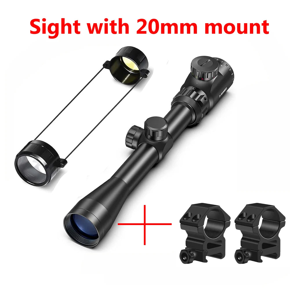 3-9x40 rifle Scope with Red and Green Hunting Sights