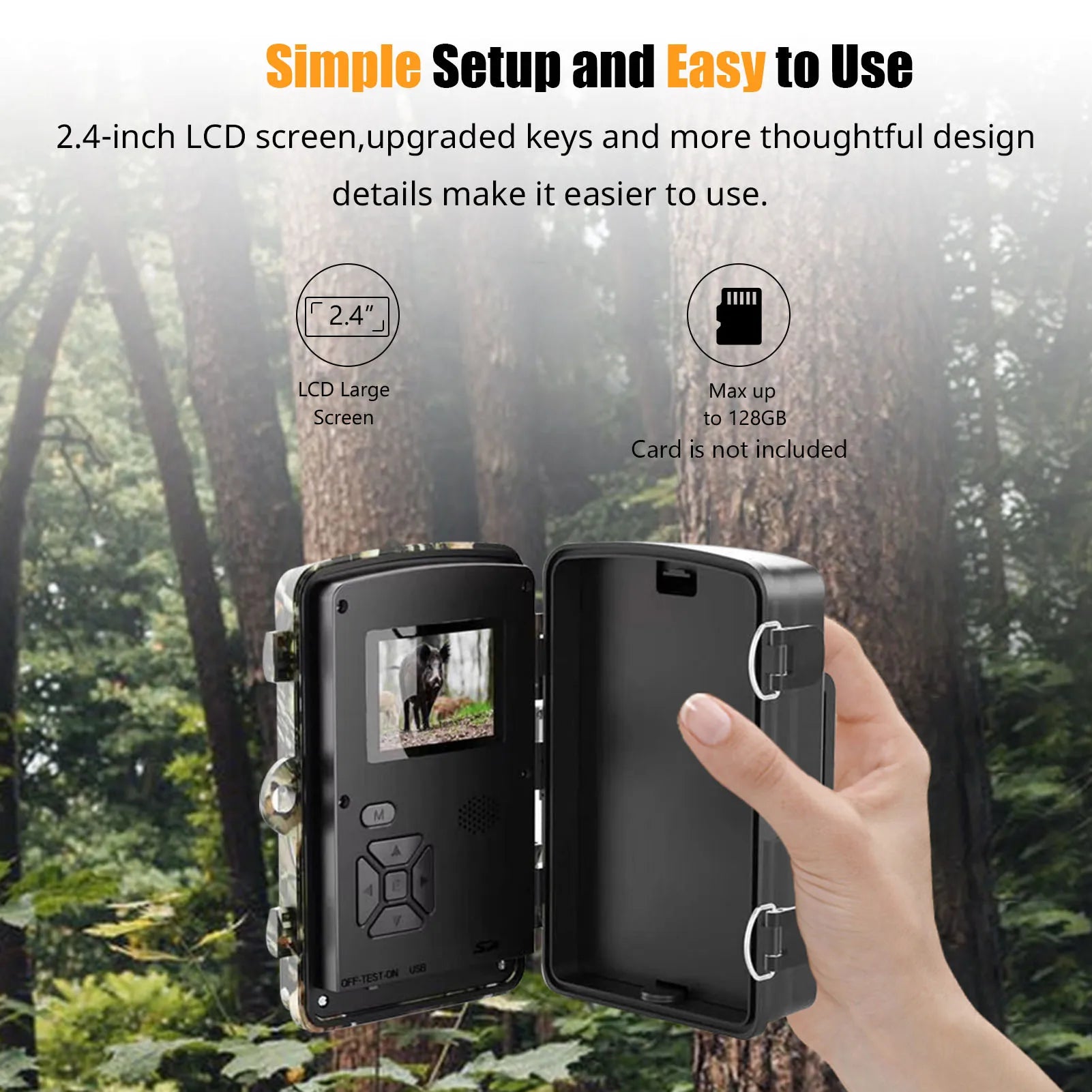1080P, 2.0in LCD, 16MP Hunting Trail Camera