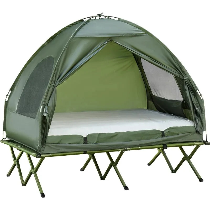 2 Person Foldable Camping Cot with Tent