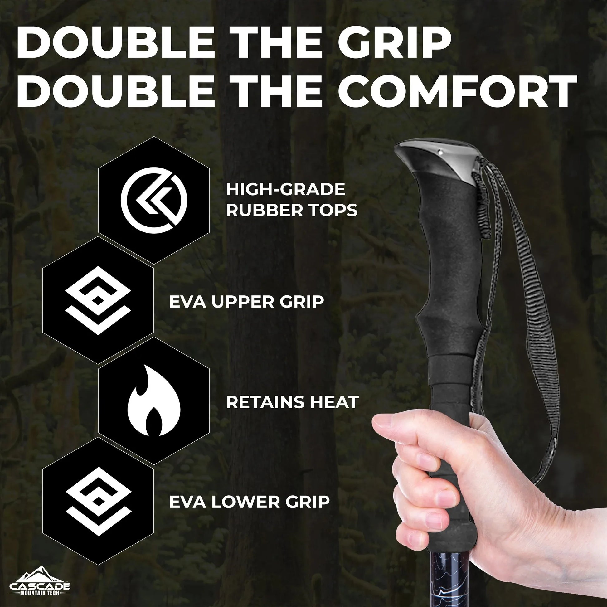 Carbon Fiber Quick Lock EVA Grip Trekking Poles