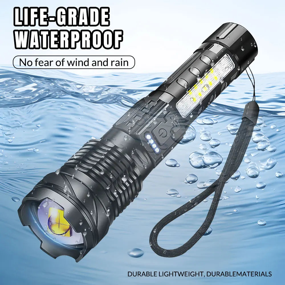 Zoomable Super Bright Flashlight 30W 7Mode