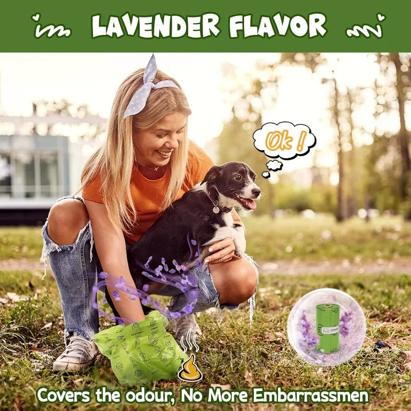 Dog Poop Bag set with Dispenser & leash clip