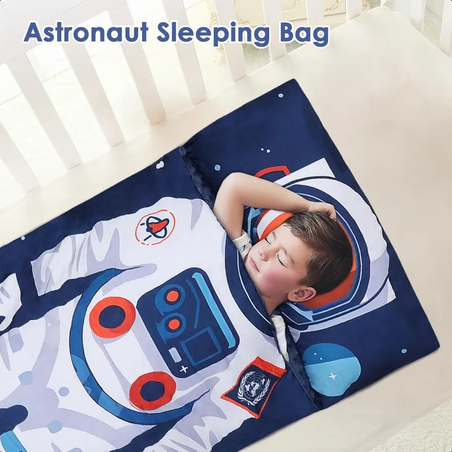 Toddler Sleeping Bag Nap Mat with Removable Pillow pocket