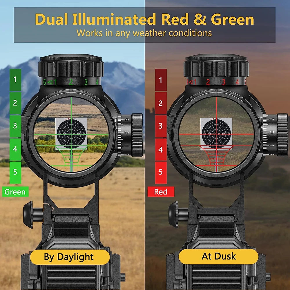 3-9x40 rifle Scope with Red and Green Hunting Sights