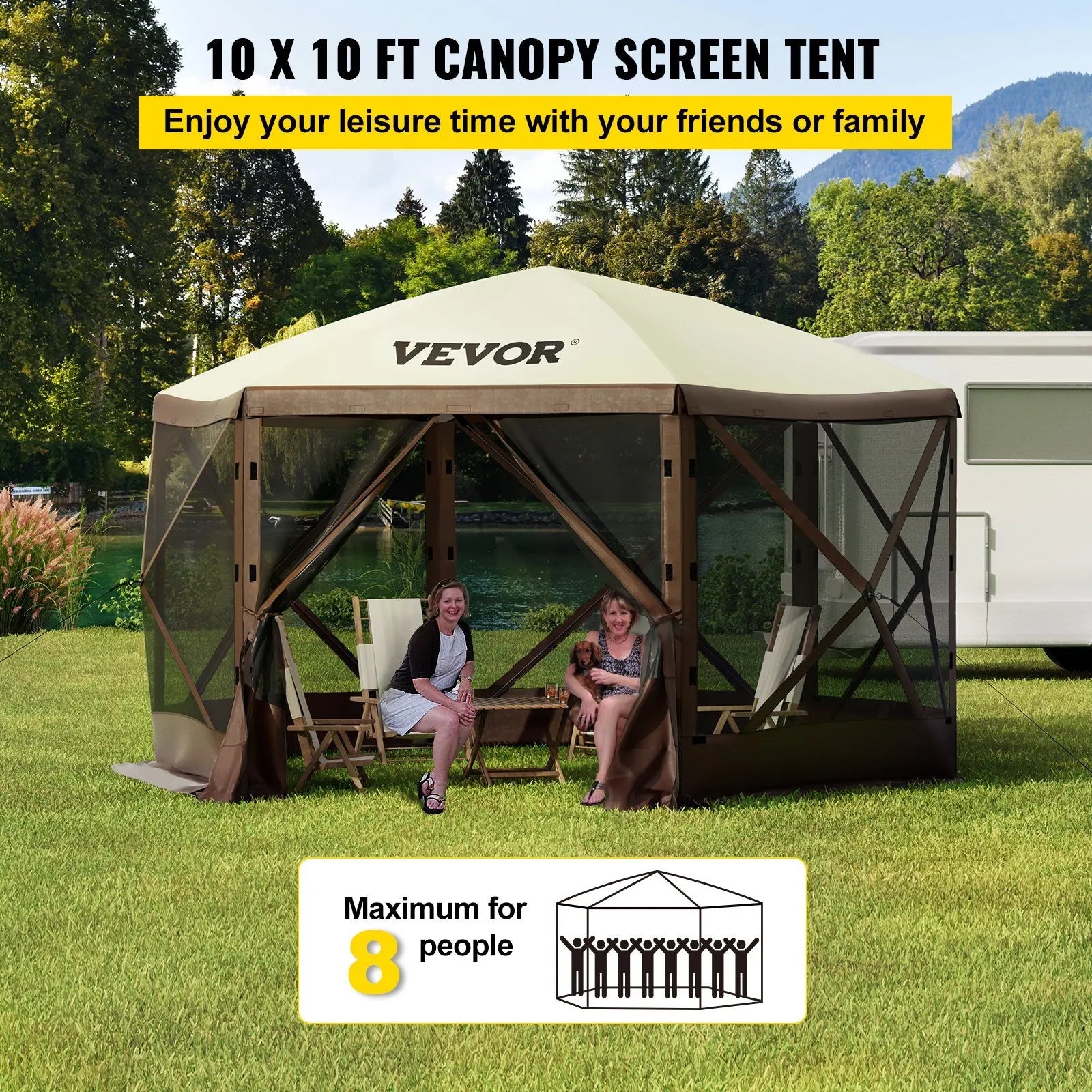 Waterproof Sun Screen Shelter w/Portable Storage Bag
