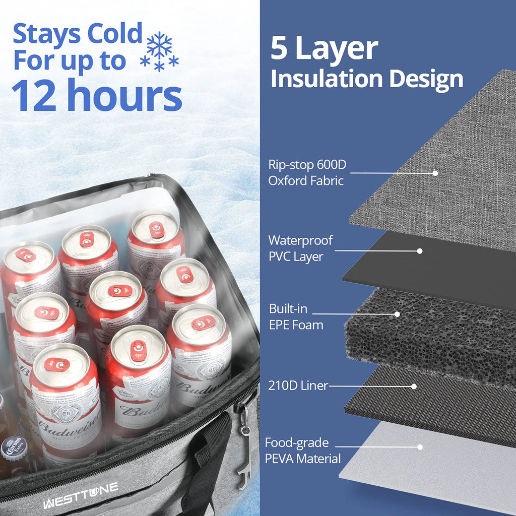 75 Can Soft Cooler Bag "Collapsible Ice Chest" Leakproof