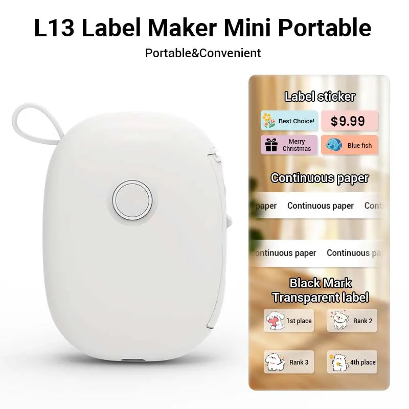 Mini Portable Thermal Label Printer Bluetooth Wireless