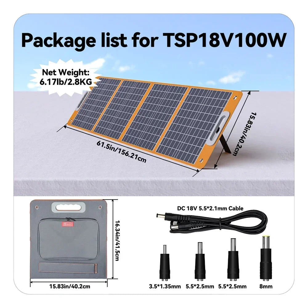 18V 100W Foldable Solar Panel