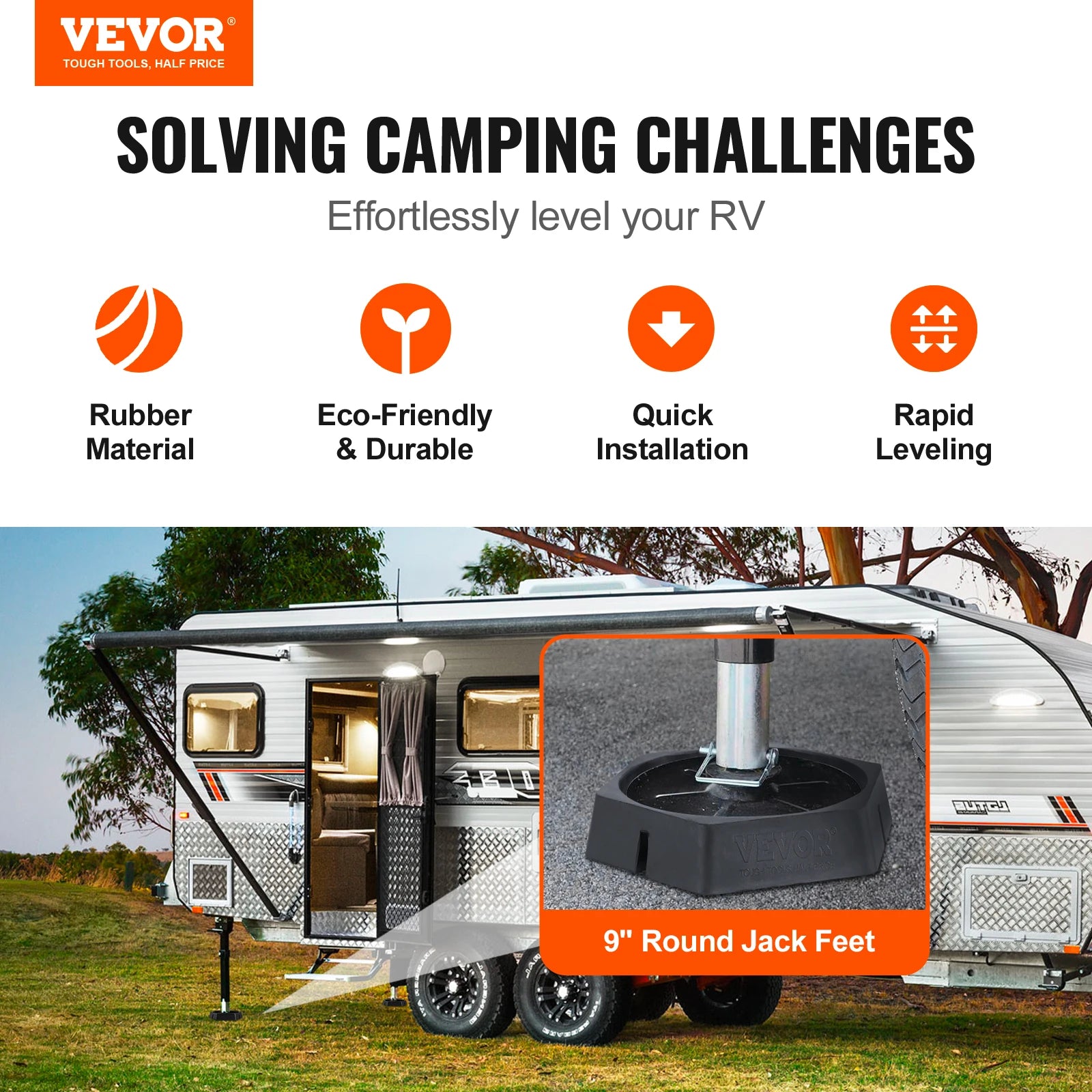 RV Leveling Pads Round Feet