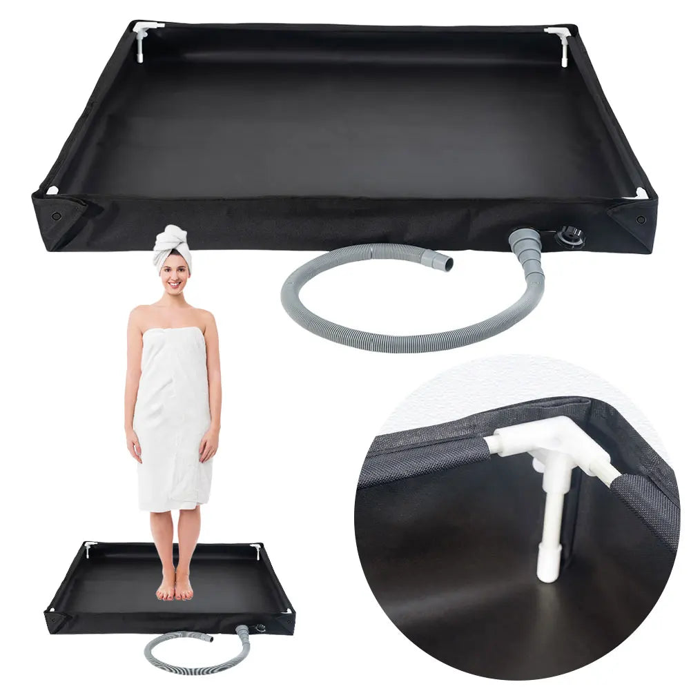 Portable Shower Pan with Drain Hose