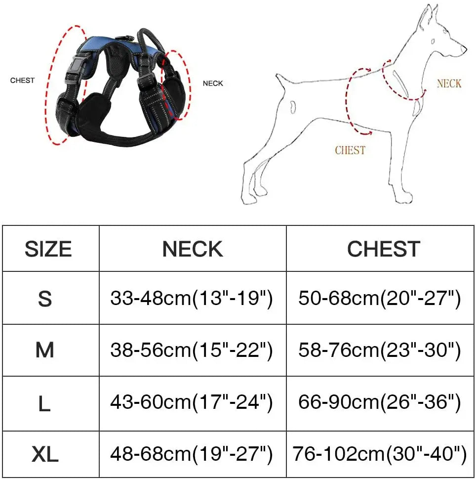 Dog Harness No Pull Nylon Adjustable Reflective Dog Vest
