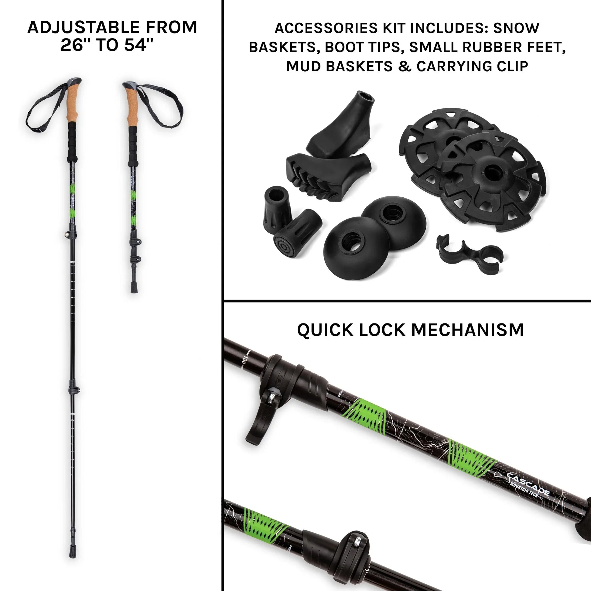 Aircraft-Grade Aluminum Quick Lock Trekking Poles