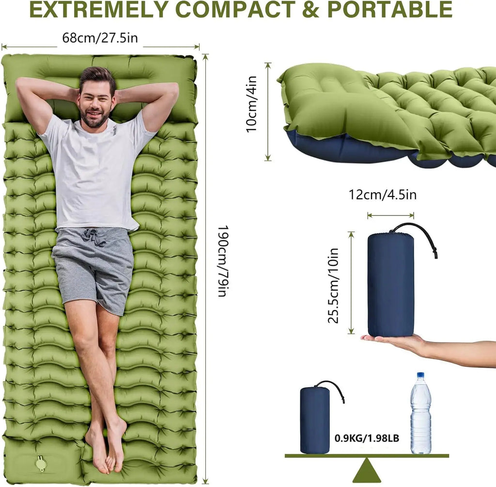 Outdoor camping super thick 4-inch inflatable sleeping mat
