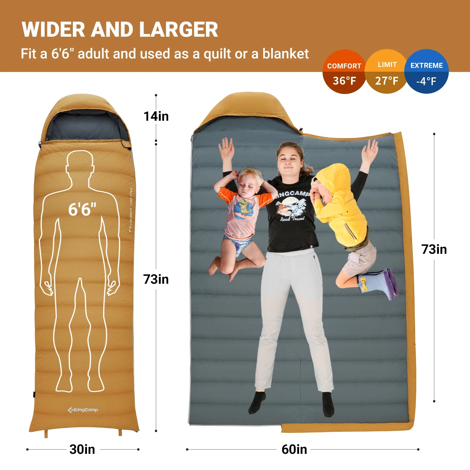 Envelope Sleeping Bag with compression bag